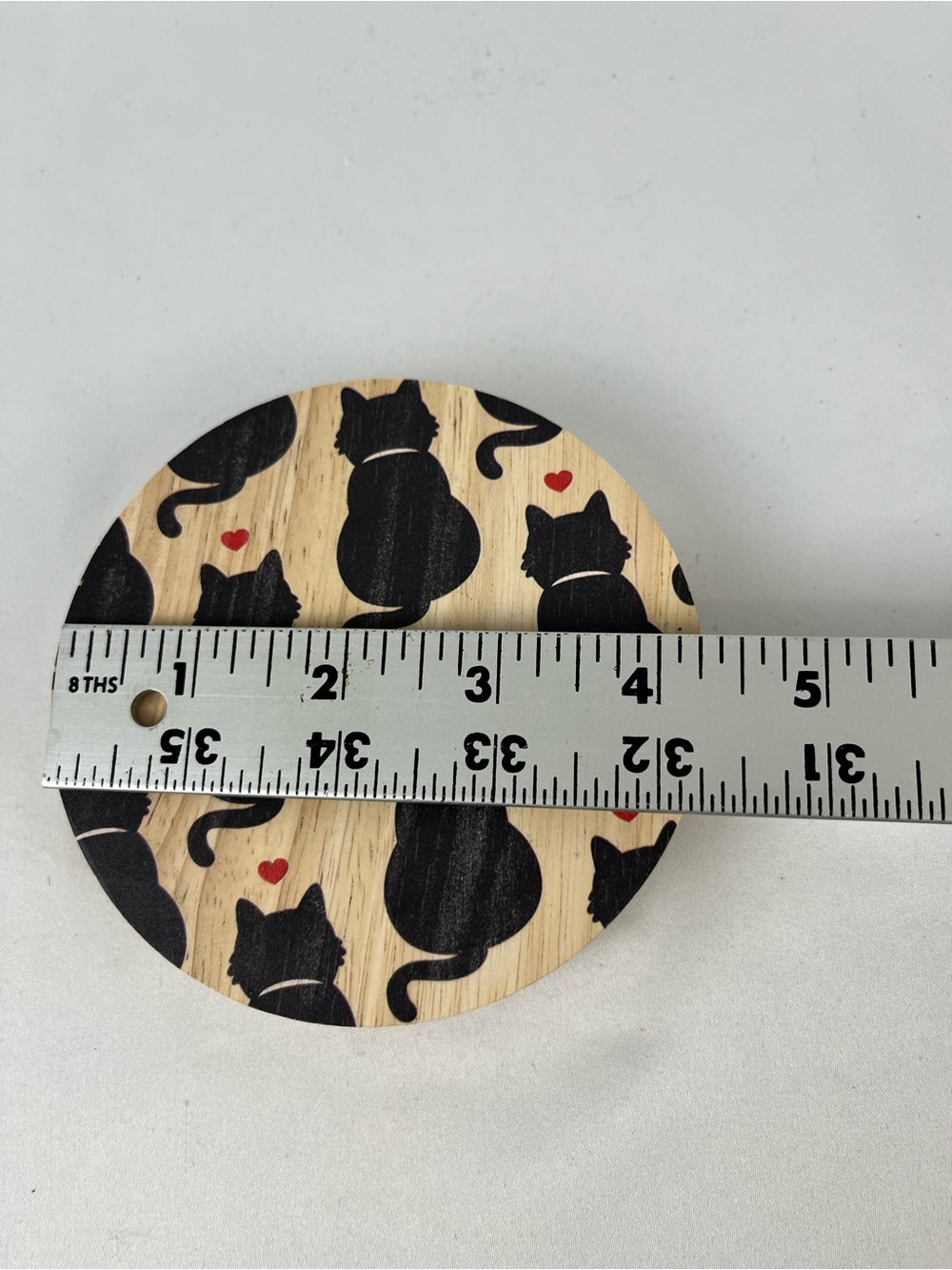 Sand + Fog Sand + Paws 2 Wick 12oz Candle Replacement Wood Lid Black Cat Hearts - Picture 4 of 6